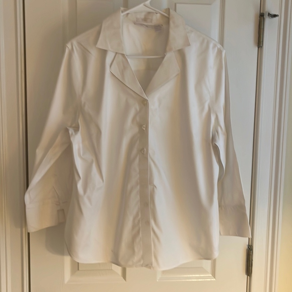 Beautiful crisp white ladies blouse. French cuff.